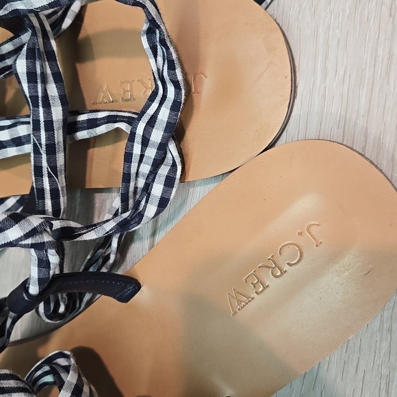 J.Crew Women J2352 Gladiator Lace Up low top Sandals Flats shoes sz 10 - Picture 7 of 12